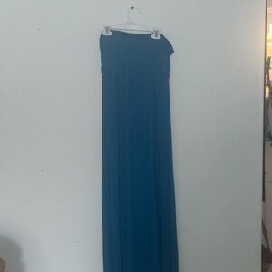 Cerulean Blue Strapless Maxi Dress -  Brand New Summer Stretchy Long Dress
